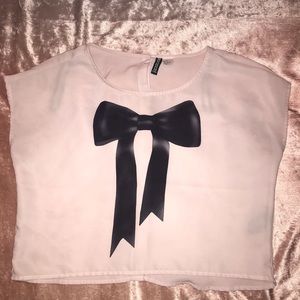 light pink bow shirt